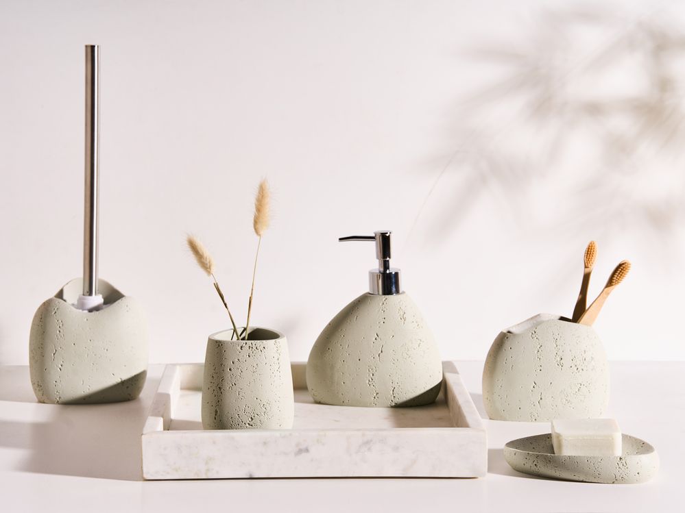 Set de 5 accessoires de salle de bain COATA Beige clair