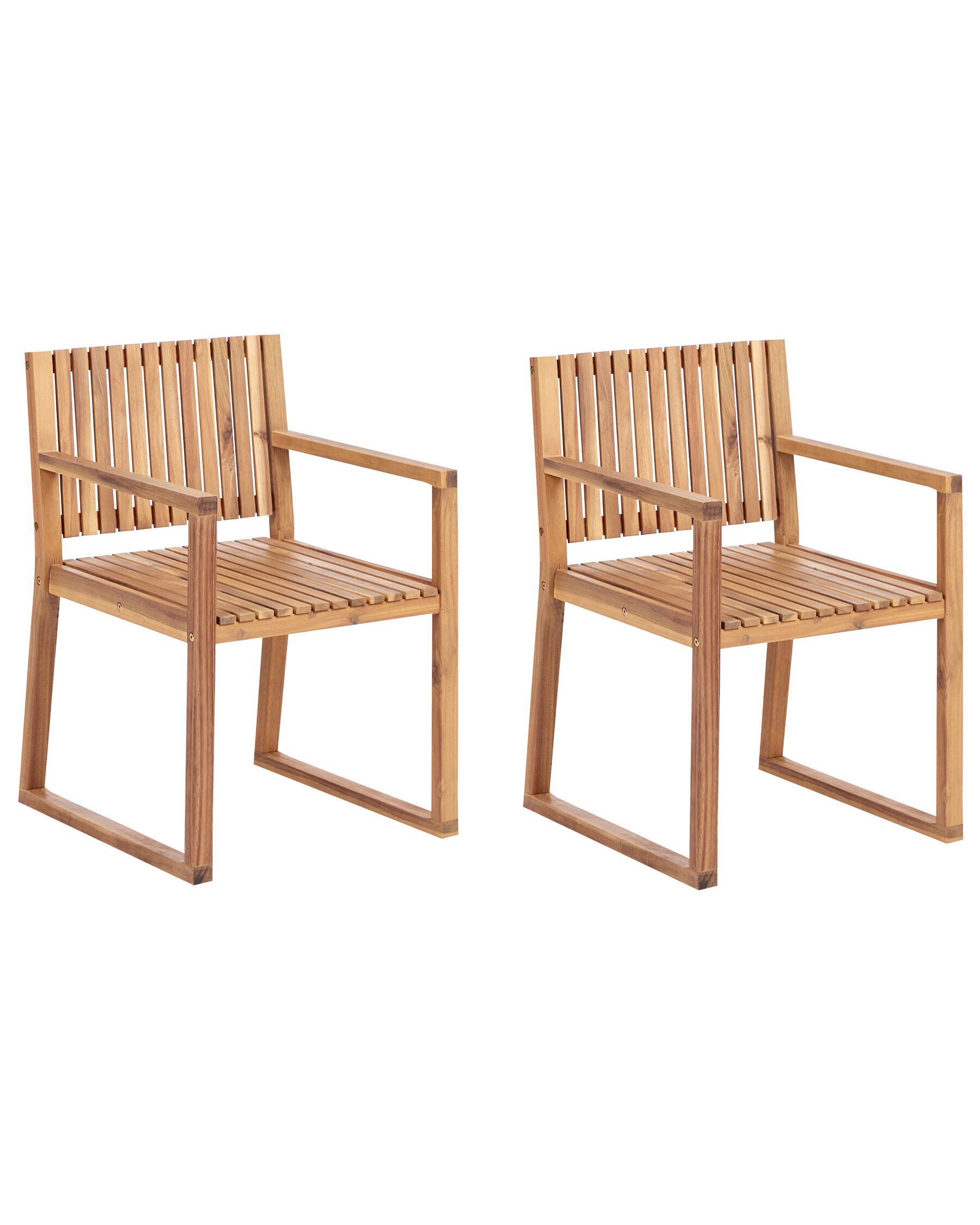 Set of 2 Certified Acacia Wood Garden Dining Chairs SASSARI II_923734