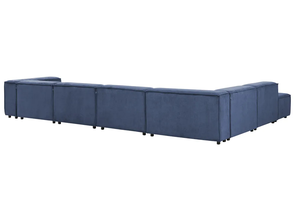 Modular Corner Sofa 5 Seater ARDAL Corduroy Dark Blue Right Hand_1008698