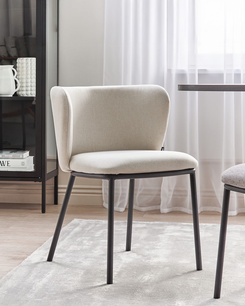 Set di 2 sedie da pranzo MINA Tessuto Bianco sporco