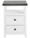 2 Drawer Bedside Table White with Brown LAYOLA_829783