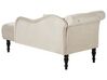 Chaise-longue em veludo creme claro à esquerda IVRY_929207