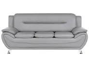 Set da salotto 6 posti LEIRA Pelle sintetica Grigio_1058667