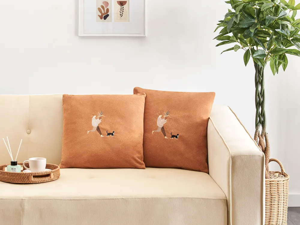 Conjunto de cojines decorativos MARIGOLD 45 x 45 cm Naranja Liso