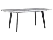 Extending Dining Table MOSBY Grey Marble 160/200 cm 90 cm_793873