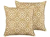 Set of 2 Decorative Cushions CEIBA 45 x 45 cm Cotton Beige Geometric Pattern