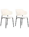 Conjunto de 2 sillas de comedor KENAI Tela Beige claro