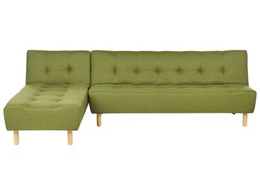 Canapé d'angle à droite 4 places en tissu vert ALSTEN