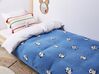 Koc bawełniany dla dzieci w pandy 130 x 170 cm niebieski TALOKAN_905413