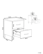 2 Drawer Bedside Table MALAVI Metal Green_826253