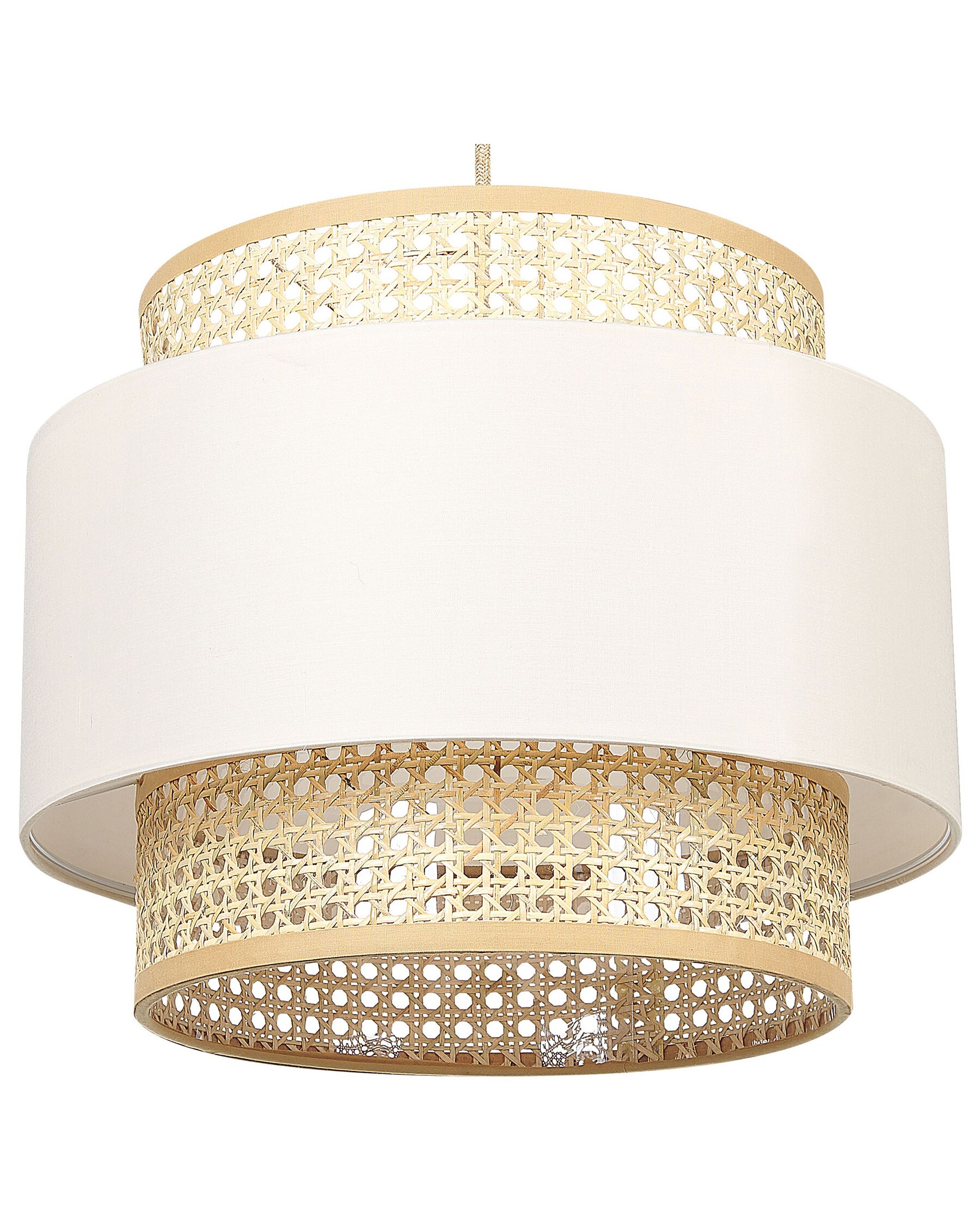 Lampe suspension en rotin beige et naturel YUMURI_837018