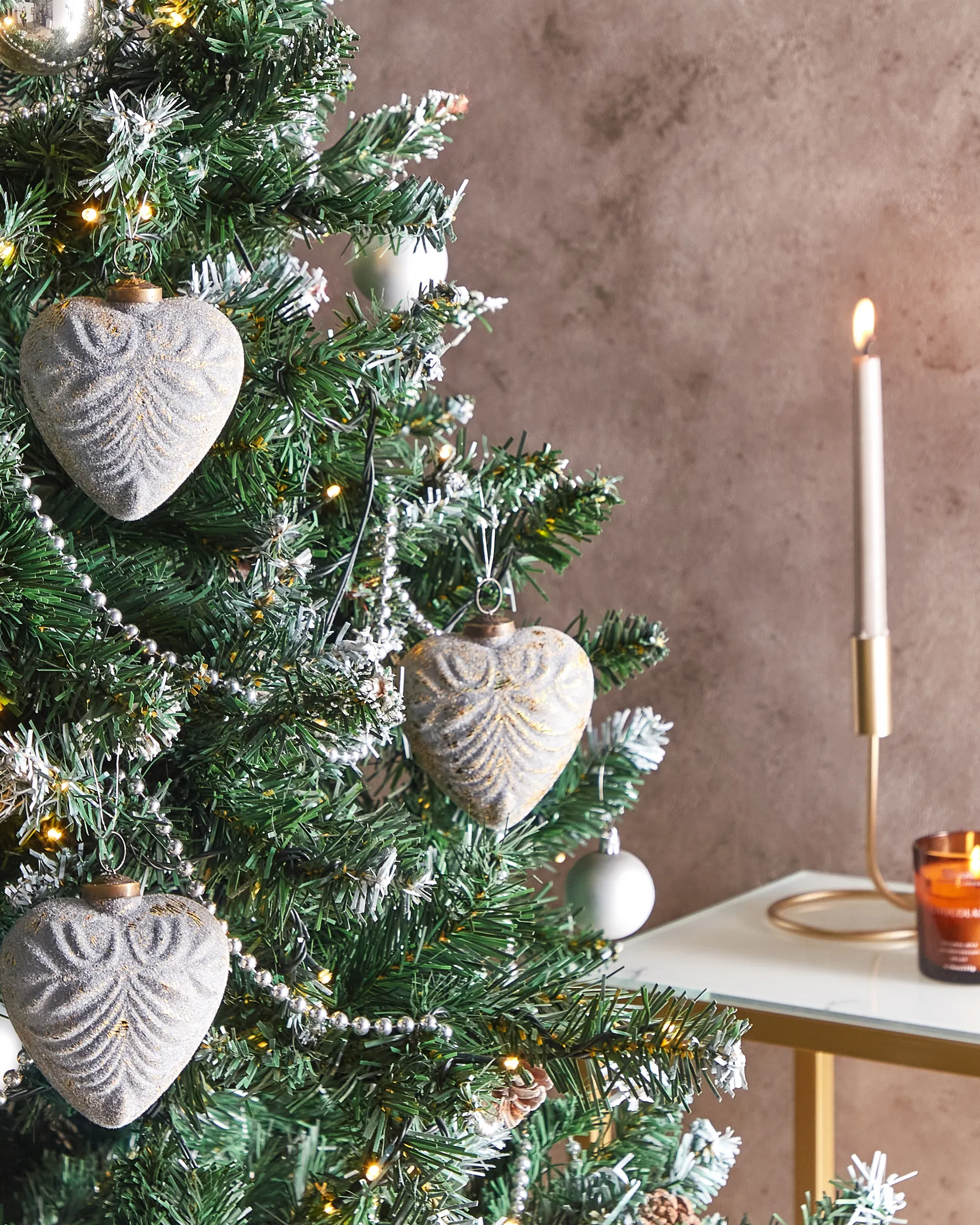 Set di 4 palline decorative FERIABLE Vetro Grigio_899348