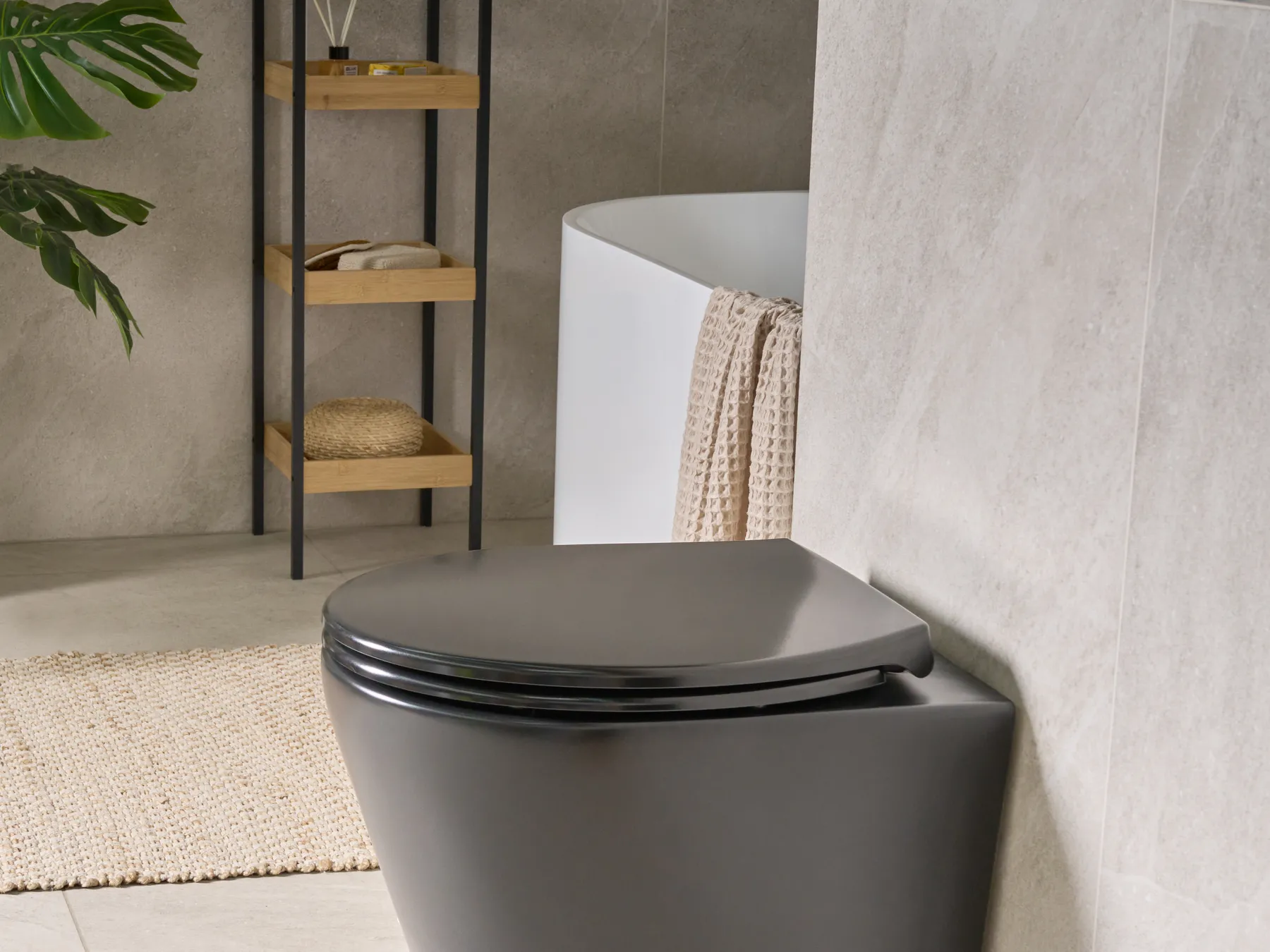 Sedile per WC PAPURI Soft Close Duroplastica Nero_1016482