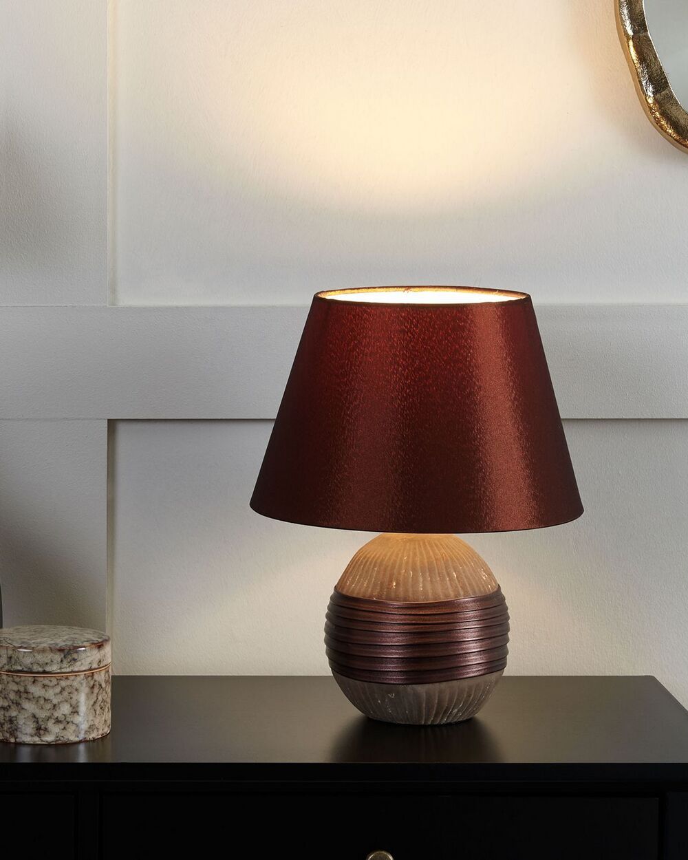 Brown bedside table lamps discount