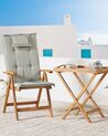 Set di 2 sedie da giardino in legno di acacia con cuscini grigio beige JAVA_788671