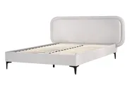 Cama Veludo SUZETTE 140 x 200 cm Cinzento claro_989468
