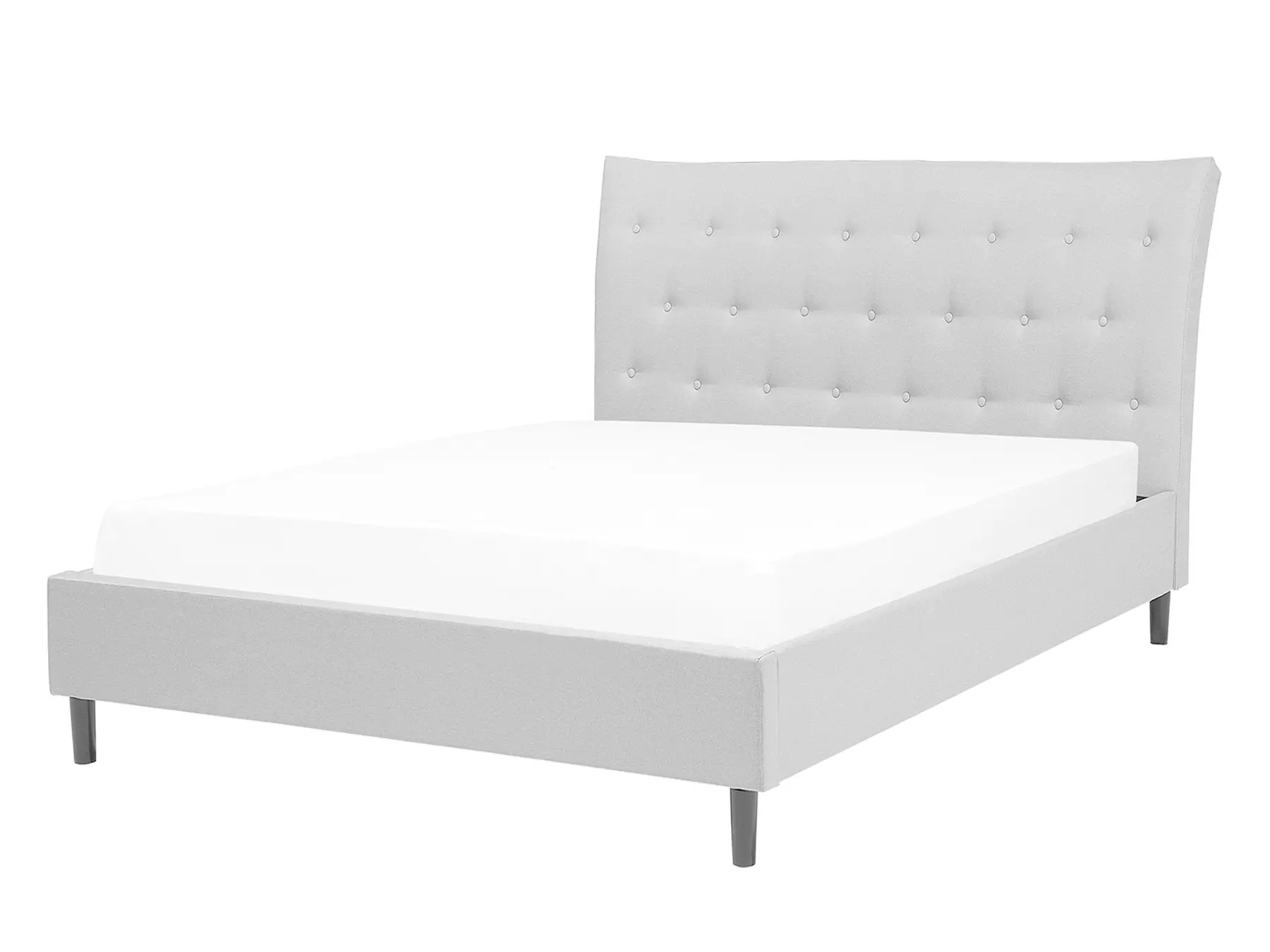 Bett mit Lattenrost Stoff SAVERNE 140 x 200 cm Hellgrau_692740