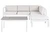 Conjunto esquinero de jardín 5 plazas MESSINA Metal Blanco crema Izquierda