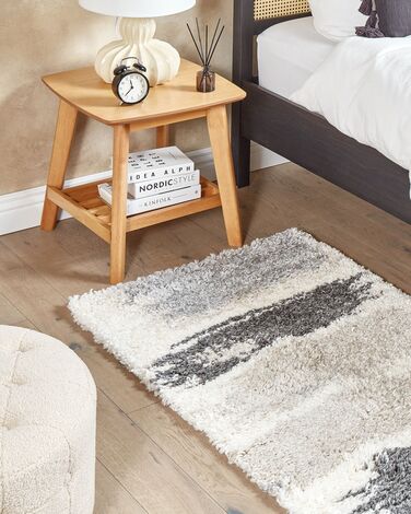 Shaggy Area Rug 80 x 150 cm White and Grey MARTUNI 