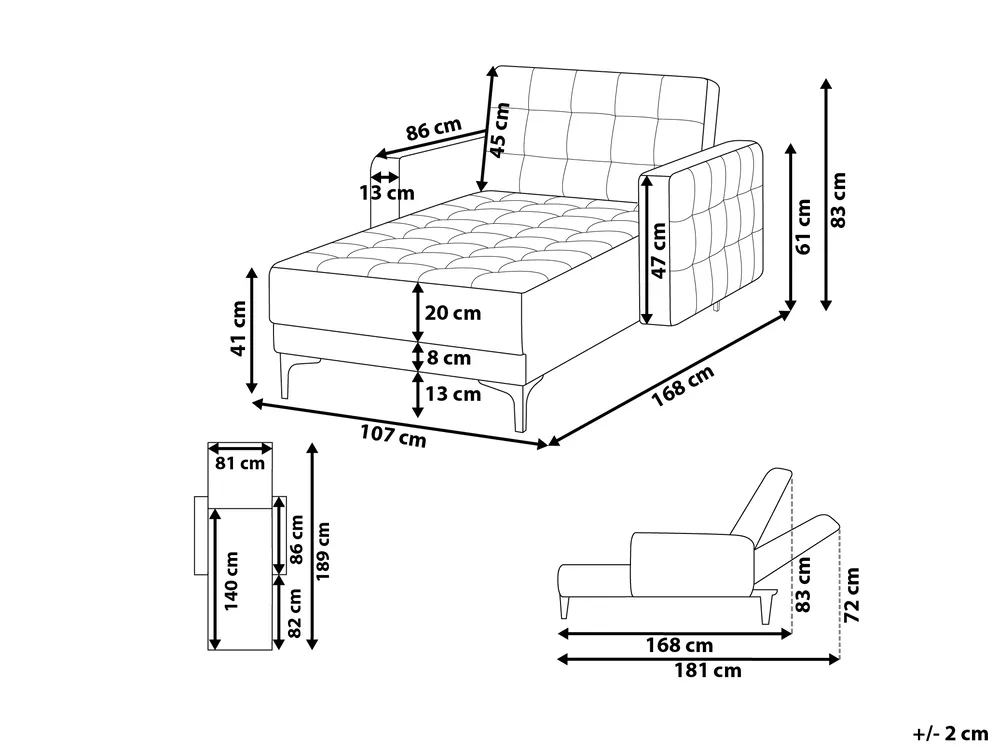 Chaise Longue ABERDEEN Faux Leather White_1038801