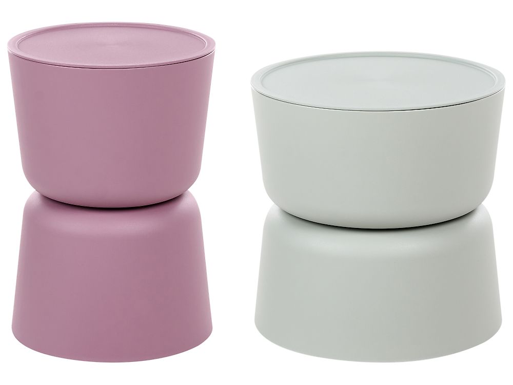 Set of 2 Side Tables with Storage ATACAMA 32/40 cm 32/40 cm Purple Green
