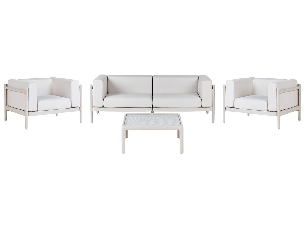 Lounge Set mit Tisch 4-Sitzer FERRETTI Hellbeige