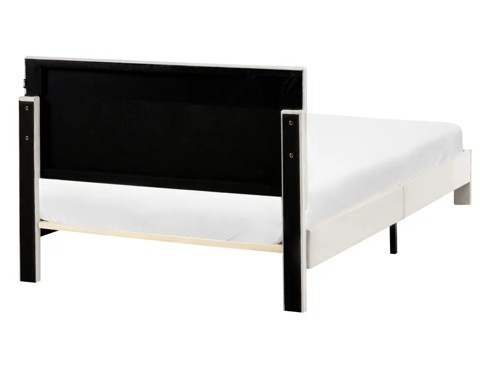 Bed with Storage Drawers LONZAC Velvet Off-White 120 x 200 cm (EU Small Double)_1014744