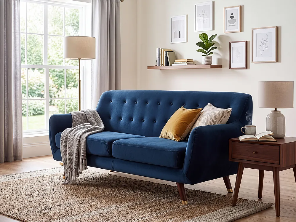 Sofa dla 3 osób BODO Welur Granatowy_1150862