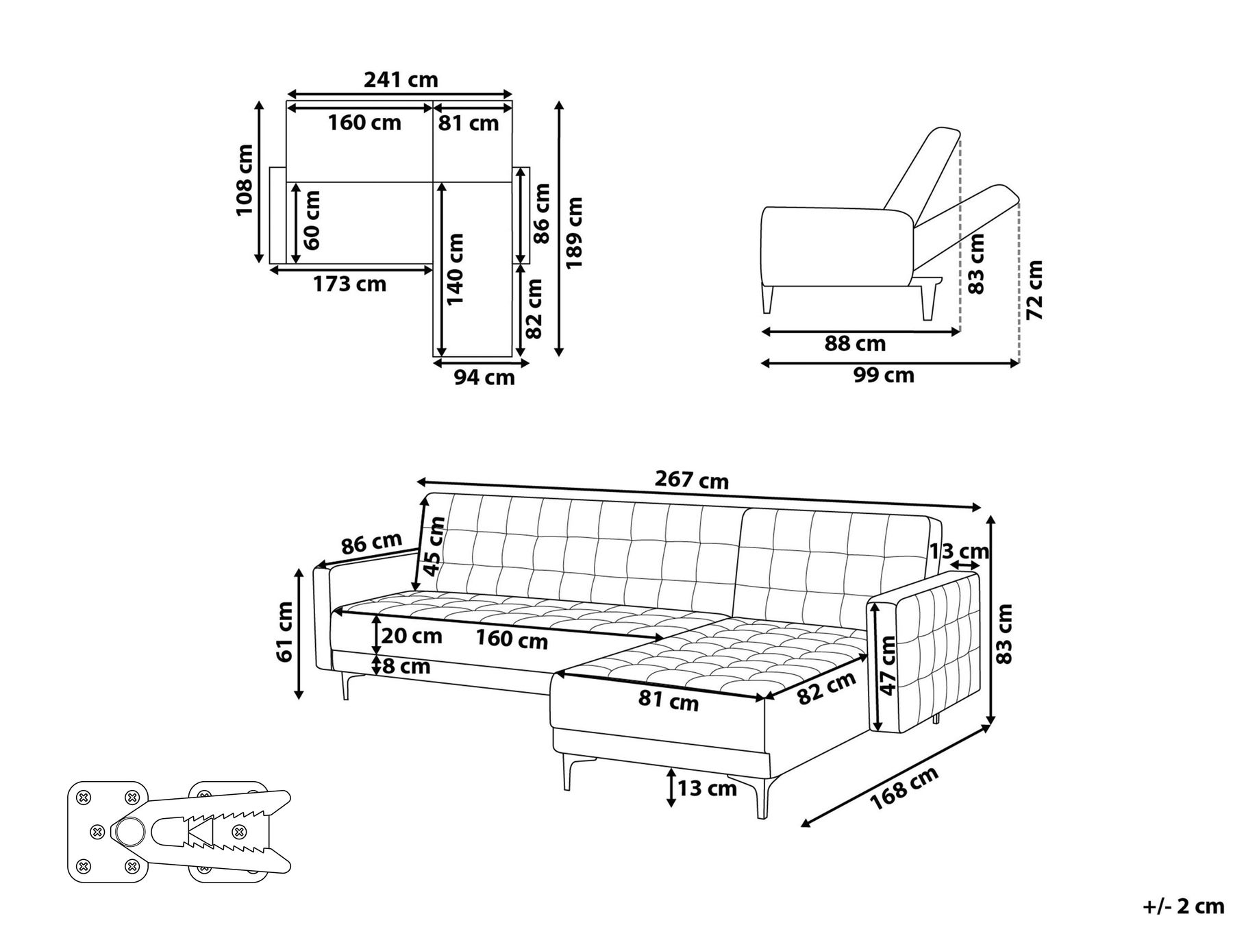 Left Hand Boucle Corner Sofa White ABERDEEN_959097 Left Hand Boucle Corner Sofa White ABERDEEN_959097