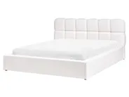 Bett mit Stauraum BASTON Stoff Cremeweiß 160 x 200 cm_997042