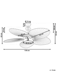 Ventilatore a soffitto con luce BORMEJO con telecomando LED Oro_988800