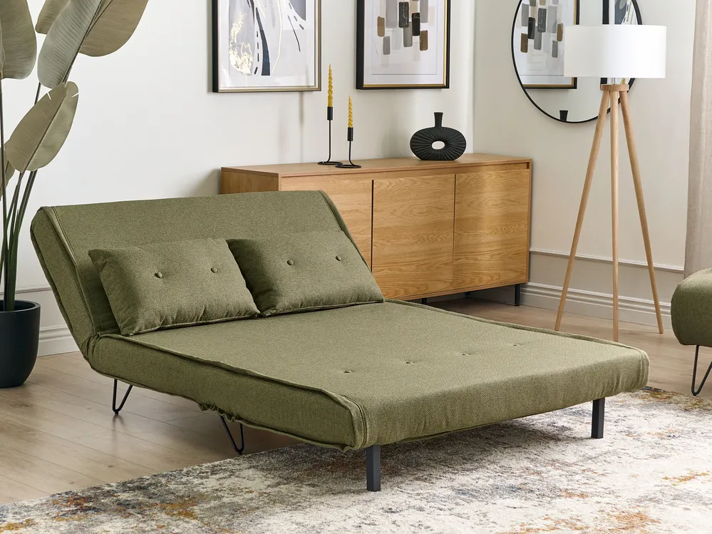 Living Room Set 3 Seater VESTFOLD Fabric Olive Green_930245