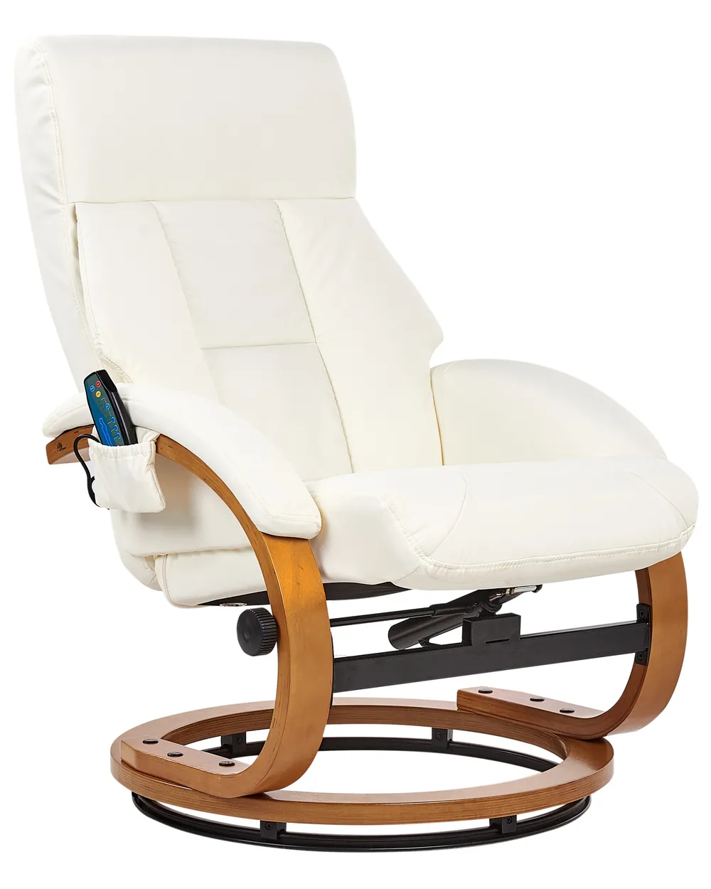 Massage Chair FORCE with Footstool Faux Leather White