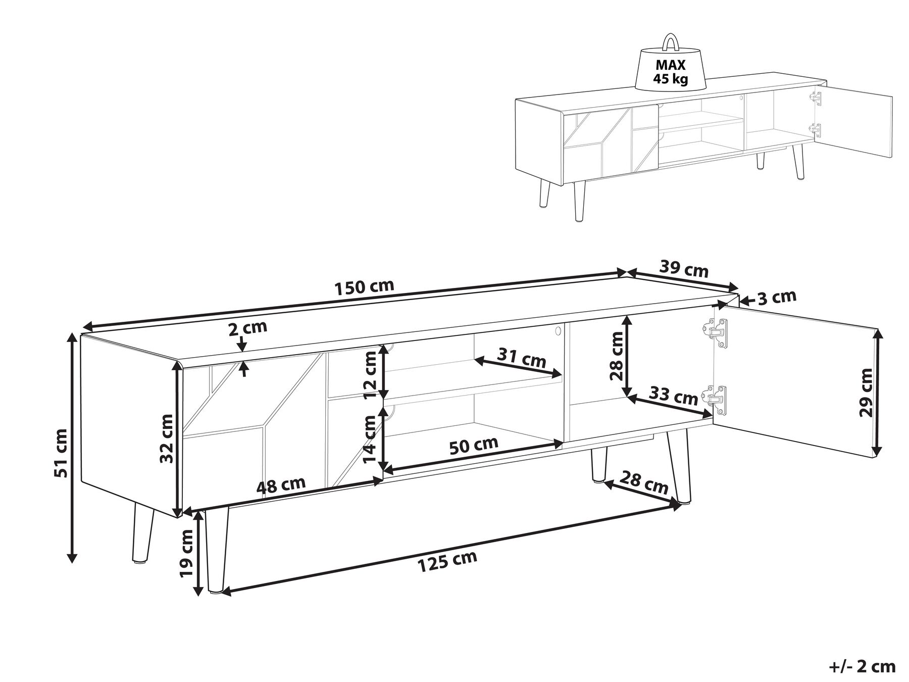 TV Stand Dark Wood FRANKLIN_840508 TV Stand Dark Wood FRANKLIN_840508