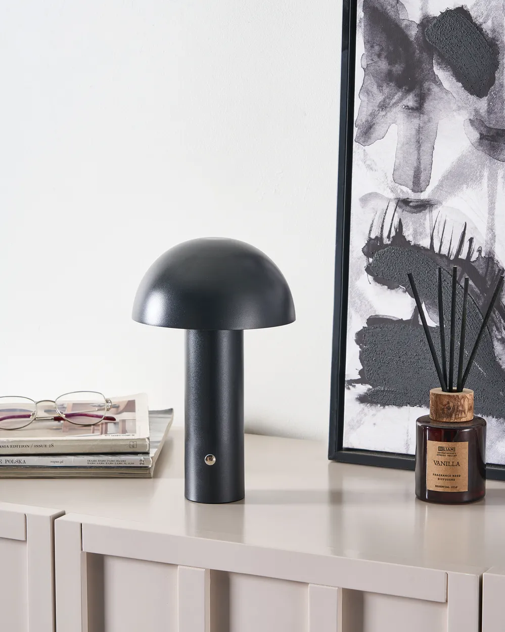 Wireless LED Table Lamp BOJO with Dimmer Metal Black_1033461