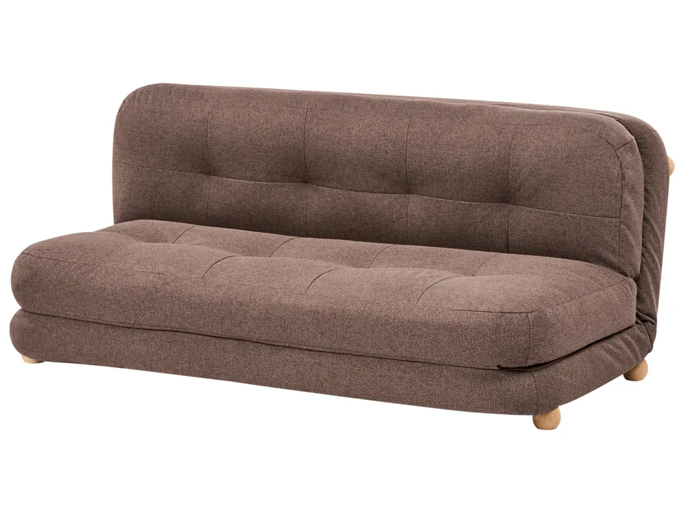 Sofa Bed 2 Seater ESBJERG Faux Linen Brown_1059253