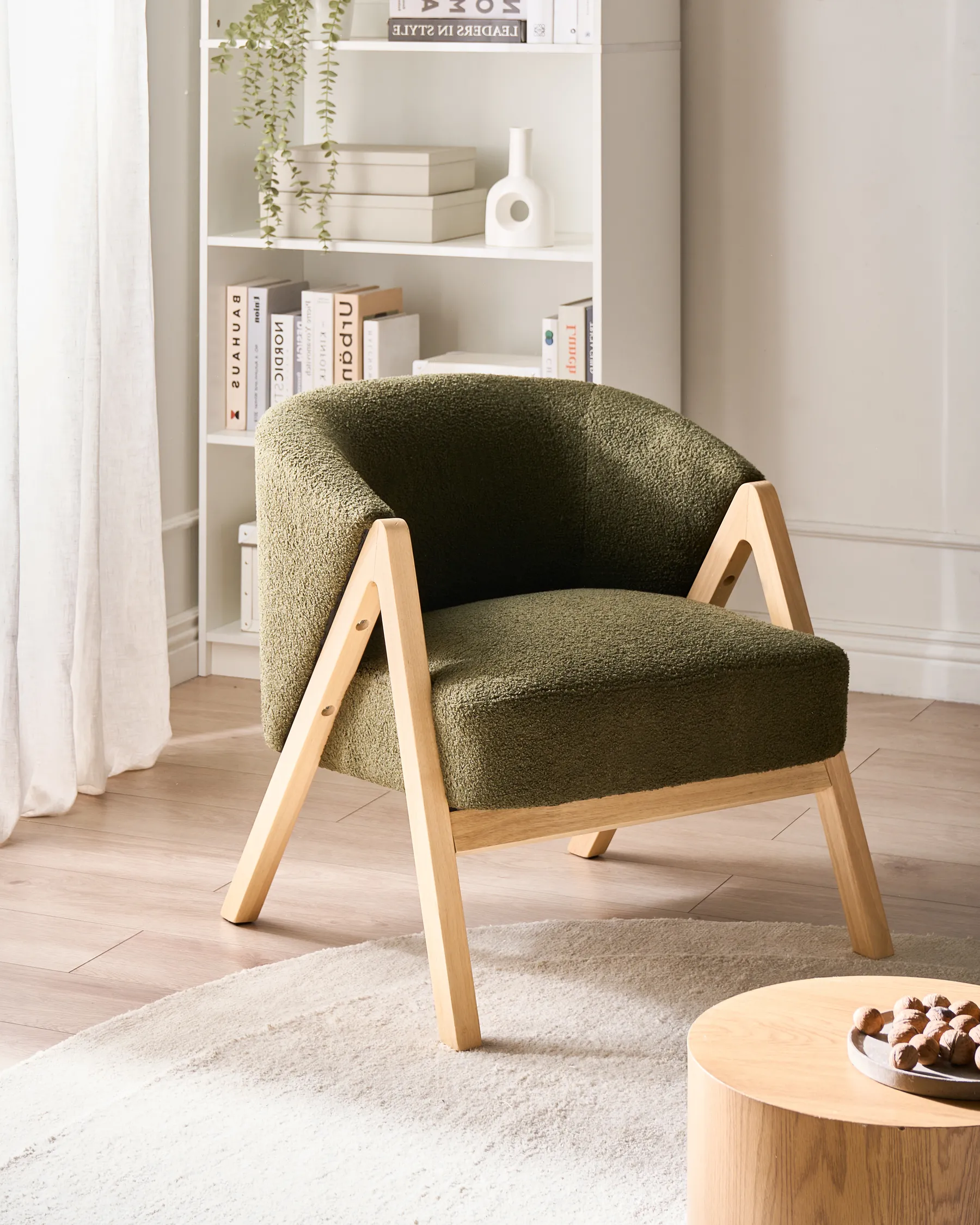 Armchair SKEI Boucle Dark Green_1027738