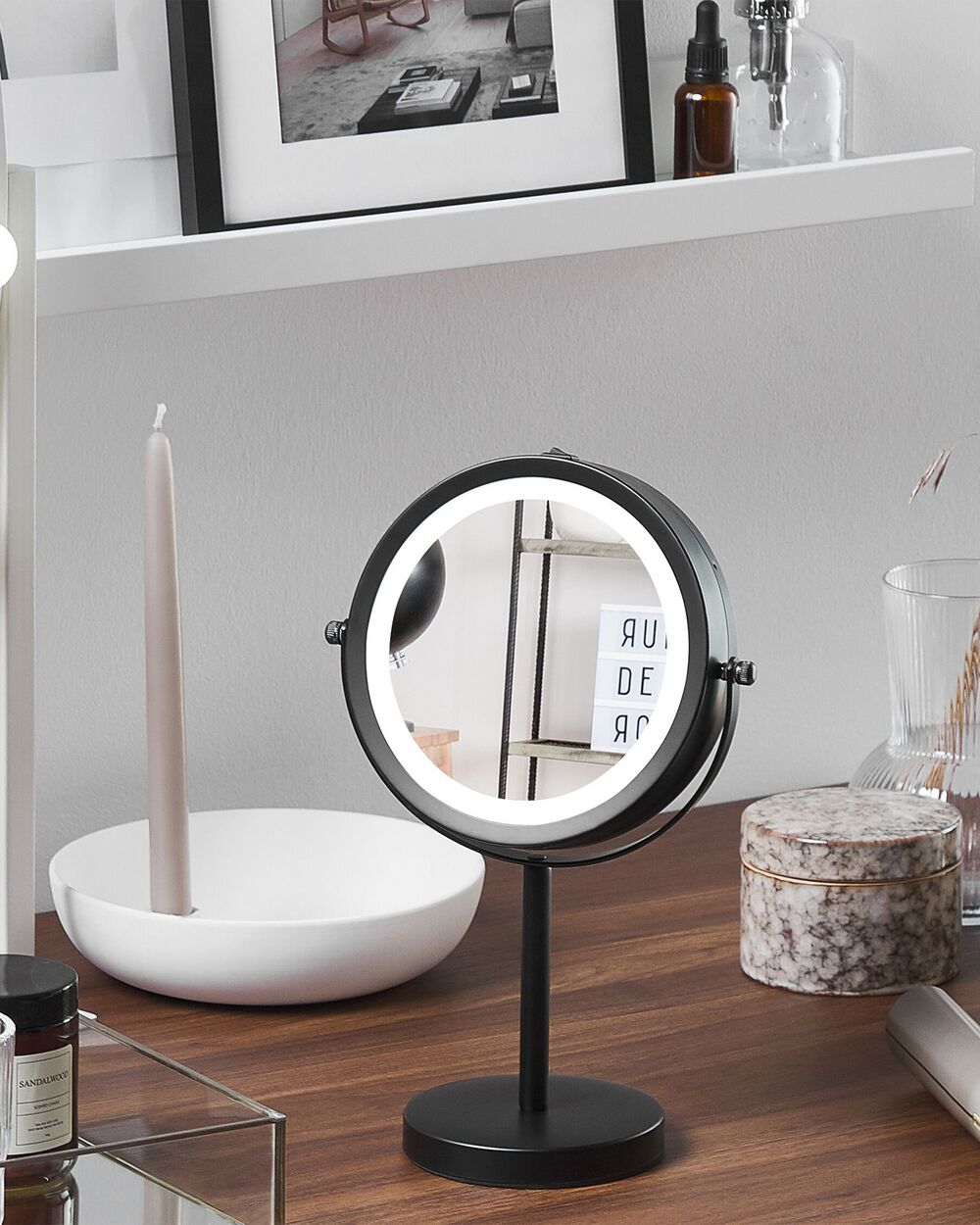 Makeup Mirror LED TUCHAN Black Beliani