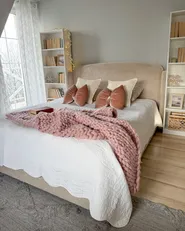 Ottoman Bed BERNAY Fabric Taupe 160 x 200 cm (EU King Size)_1047126