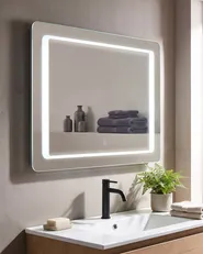 Lustro łazienkowe LED WASSY 80 cm 60 cm Srebrny_780786