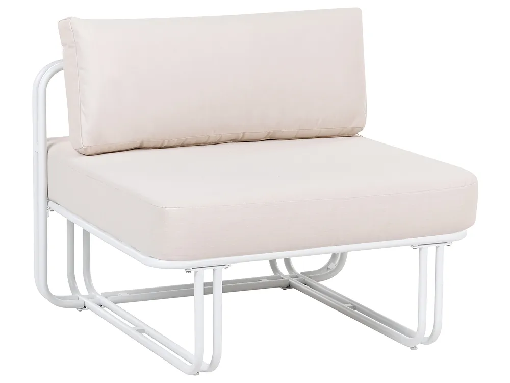 Garden Lounge Set with Table and Ottoman 3 Seater CAMEROTA  Metal White_1159152