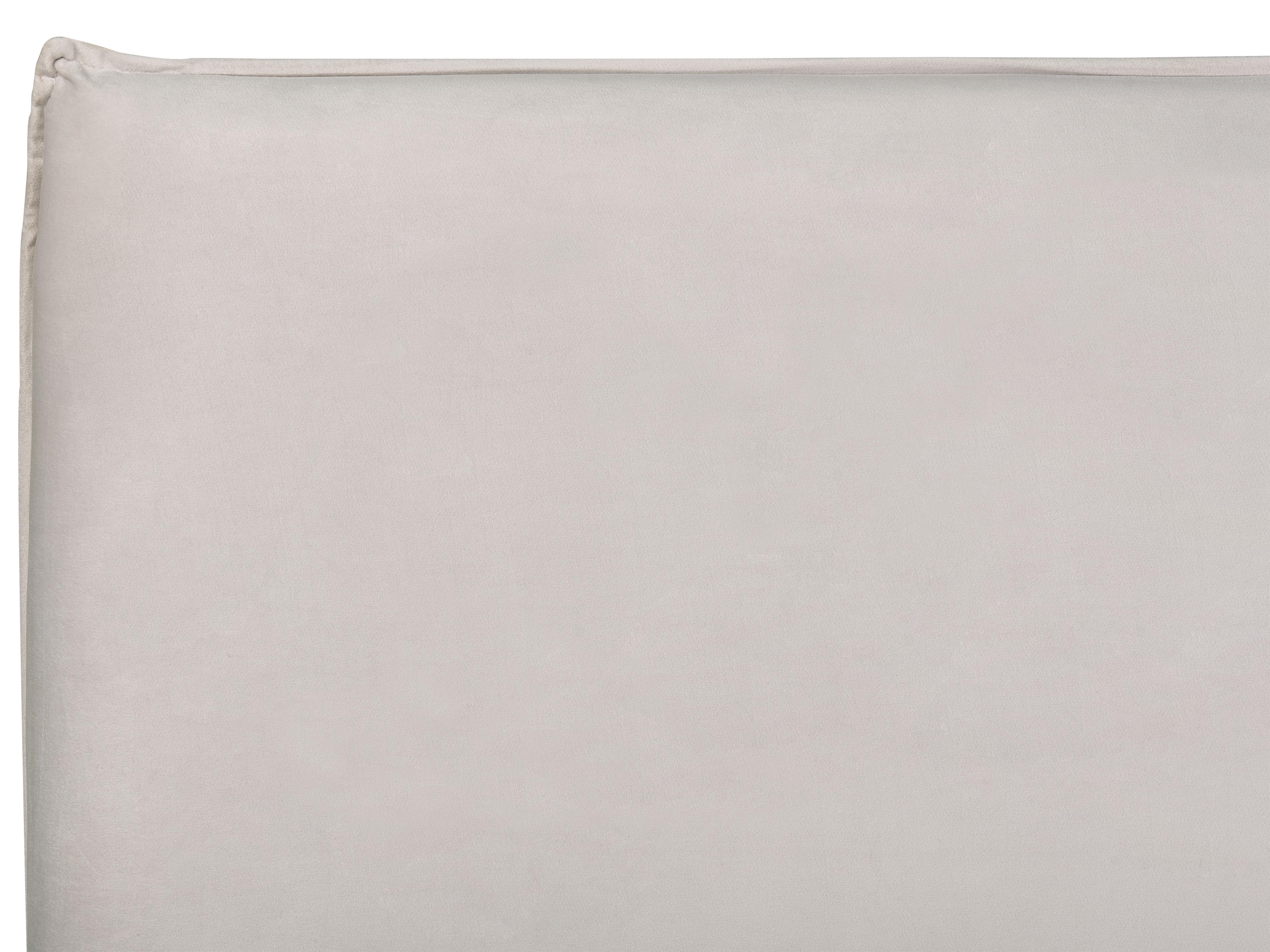 Bett mit Stauraum LAVAUR Samtstoff Cremeweiß 160 x 200 cm_870935