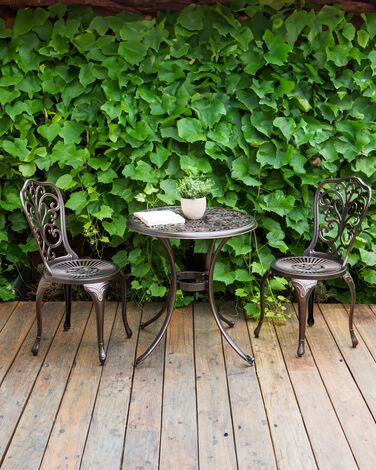 Set of 2 Garden Chairs Brown TRIORA