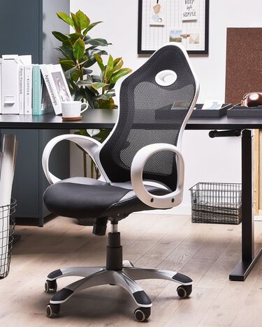 Swivel Office Chair Black and White iCHAIR