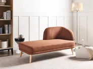 Right-Hand Chaise Longue TANLAY Fabric Golden Brown_948425