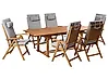 Garden Dining Set 6 Seater JAVA PREMIUM Acacia Wood Light Grey