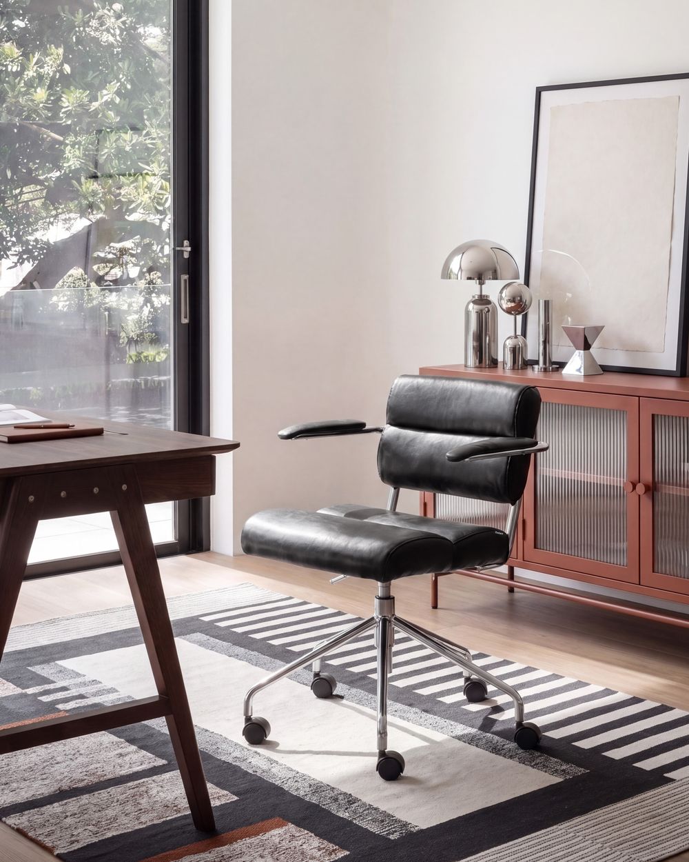 Cadeira home office CANDOR Pele sintética Preto