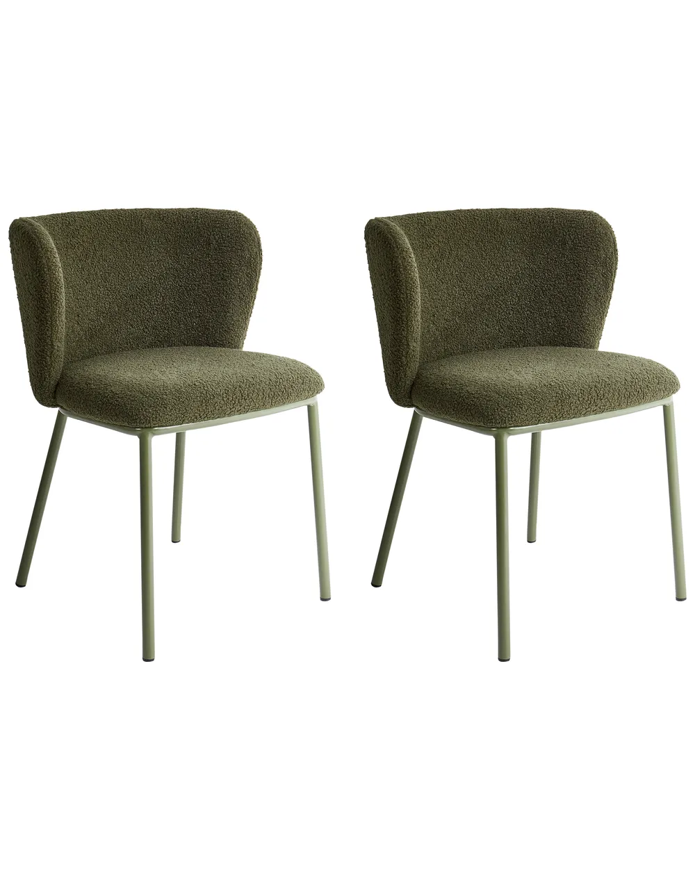 Set di 2 sedie da pranzo MINA II Bouclé Verde scuro_954483