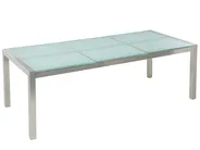 Garden Dining Table GROSSETO 220 cm 100 cm Cracked Glass Transparent_729412