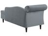 Chaiselongue Samtstoff hellgrau linksseitig LUIRO_768767